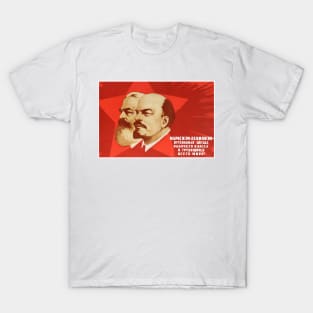 Soviet Propaganda Poster - Marx and Lenin T-Shirt